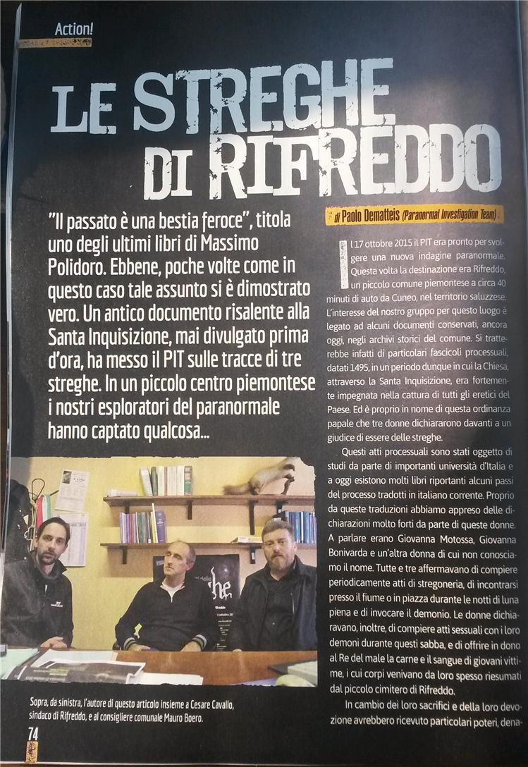 Le streghe di Rifreddo sul magazine della trasmissione di Italia Uno Mistero