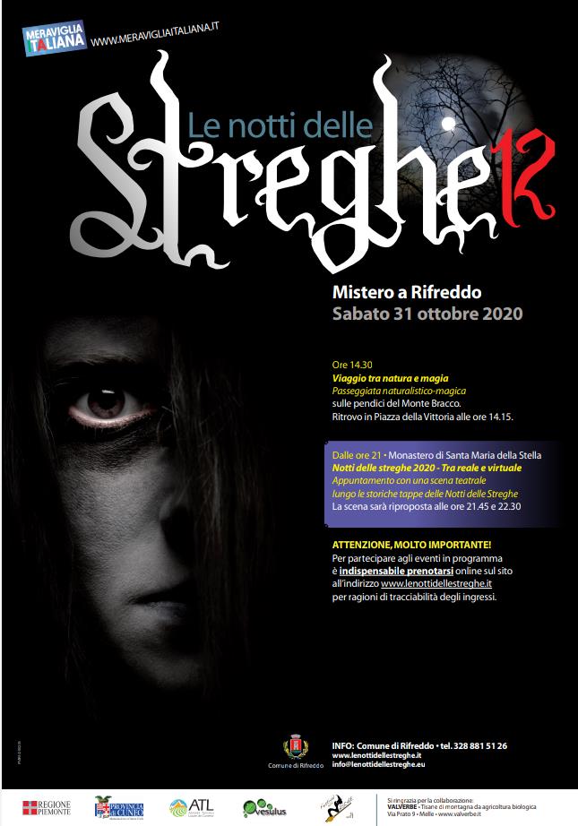 Notti delle streghe 2020 - Tra reale e virtuale. Online la locandina ufficiale ed aperte le prenotazioni per la serata del 31 ottobre presso il monastero di Santa Maria della stella