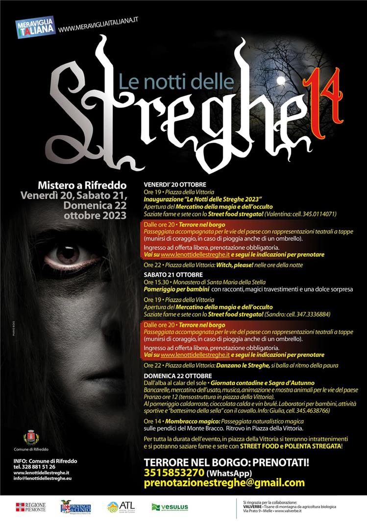 La locandina ufficiale delle Notti delle streghe 2023